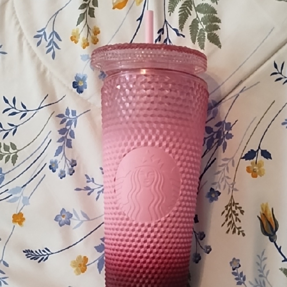 Starbucks Pink Textured Tumbler with Straw